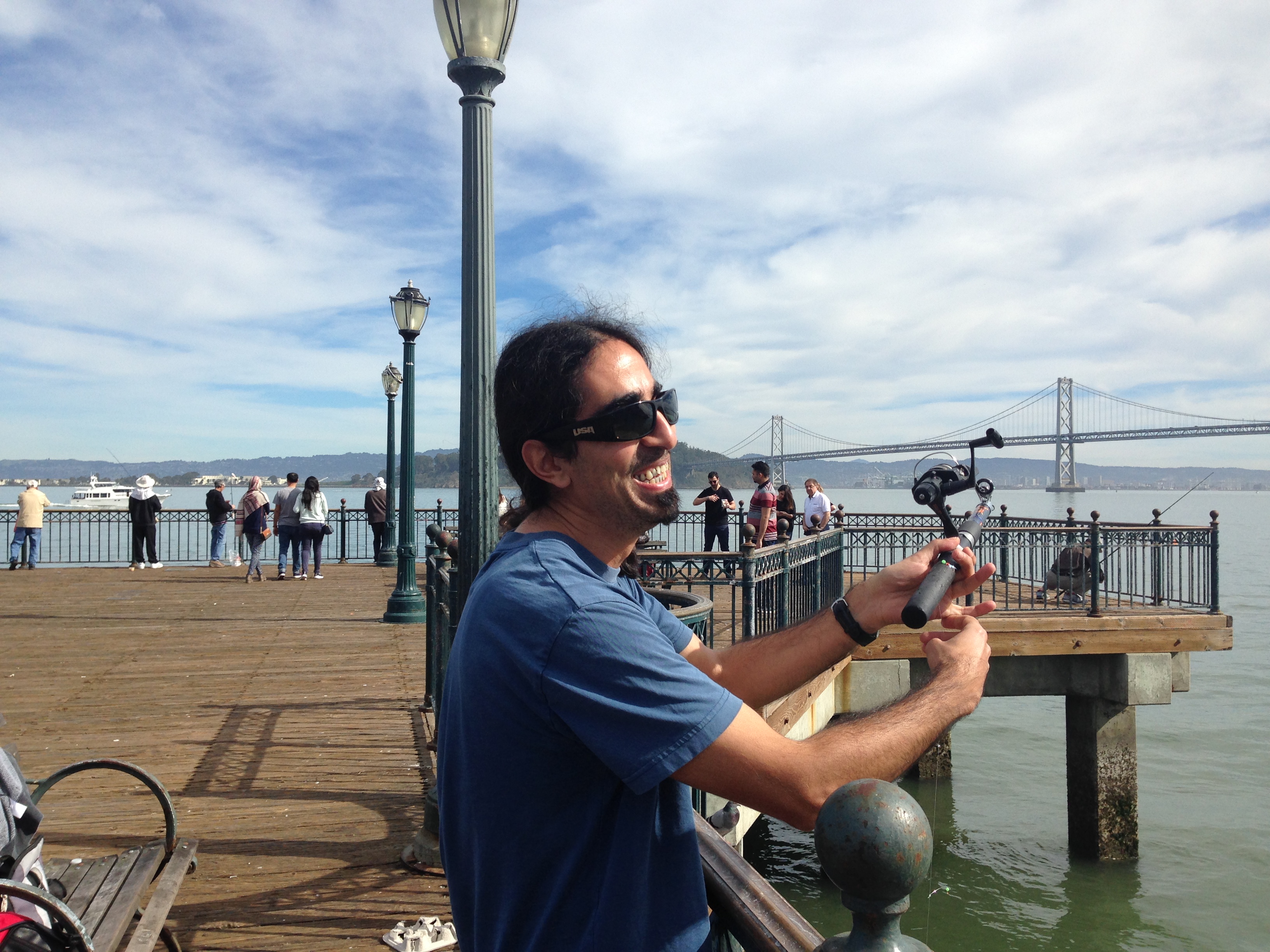 Ahmet fishing in SF Bay